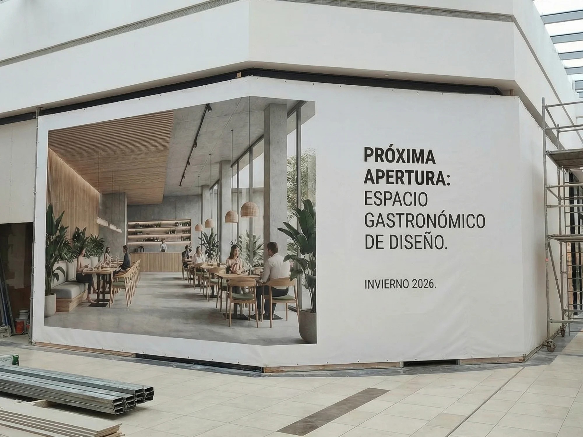 Lona opaca para obras y escaparates