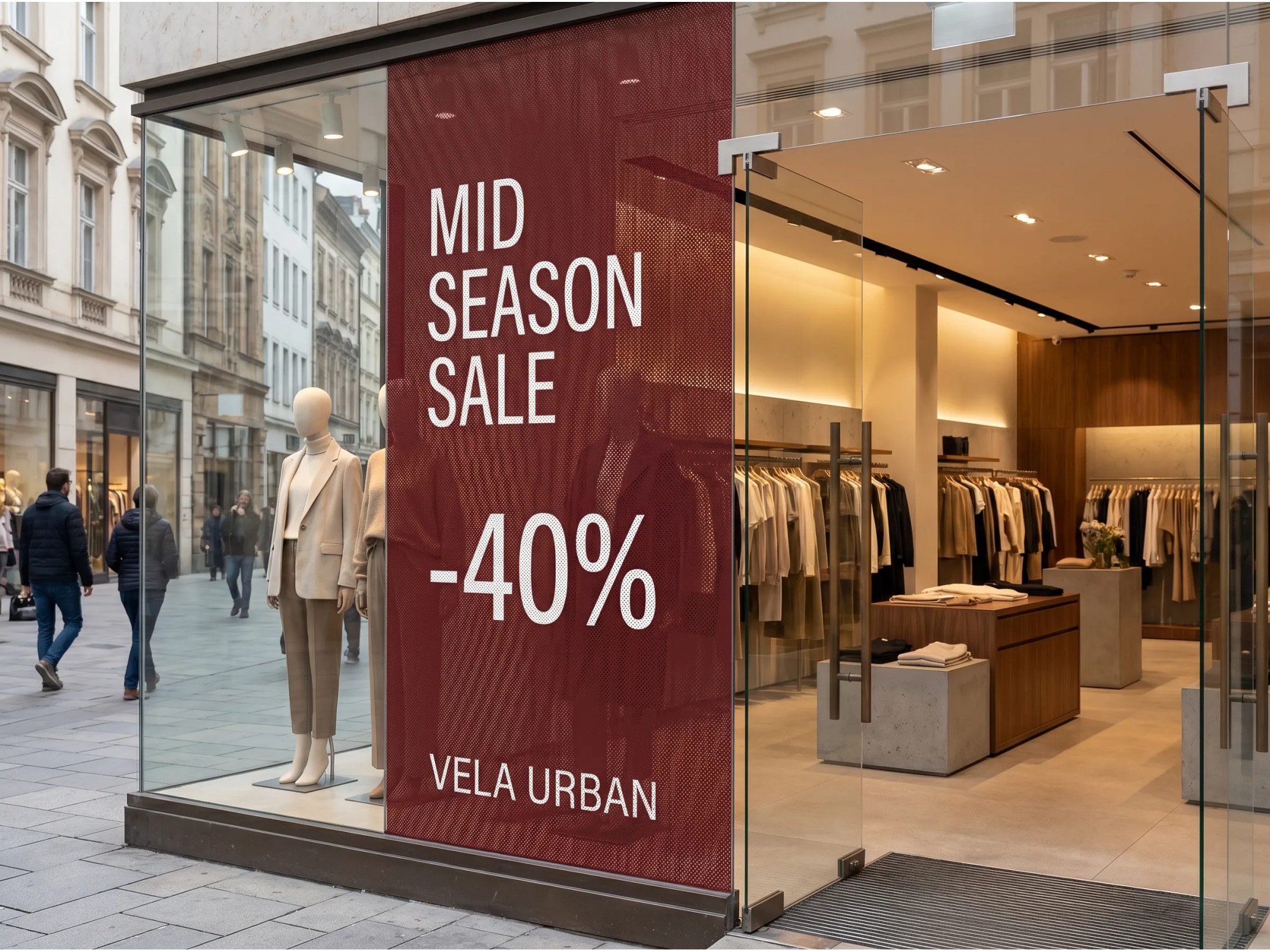 Vinilo microperforado para escaparates comerciales y campañas promocionales