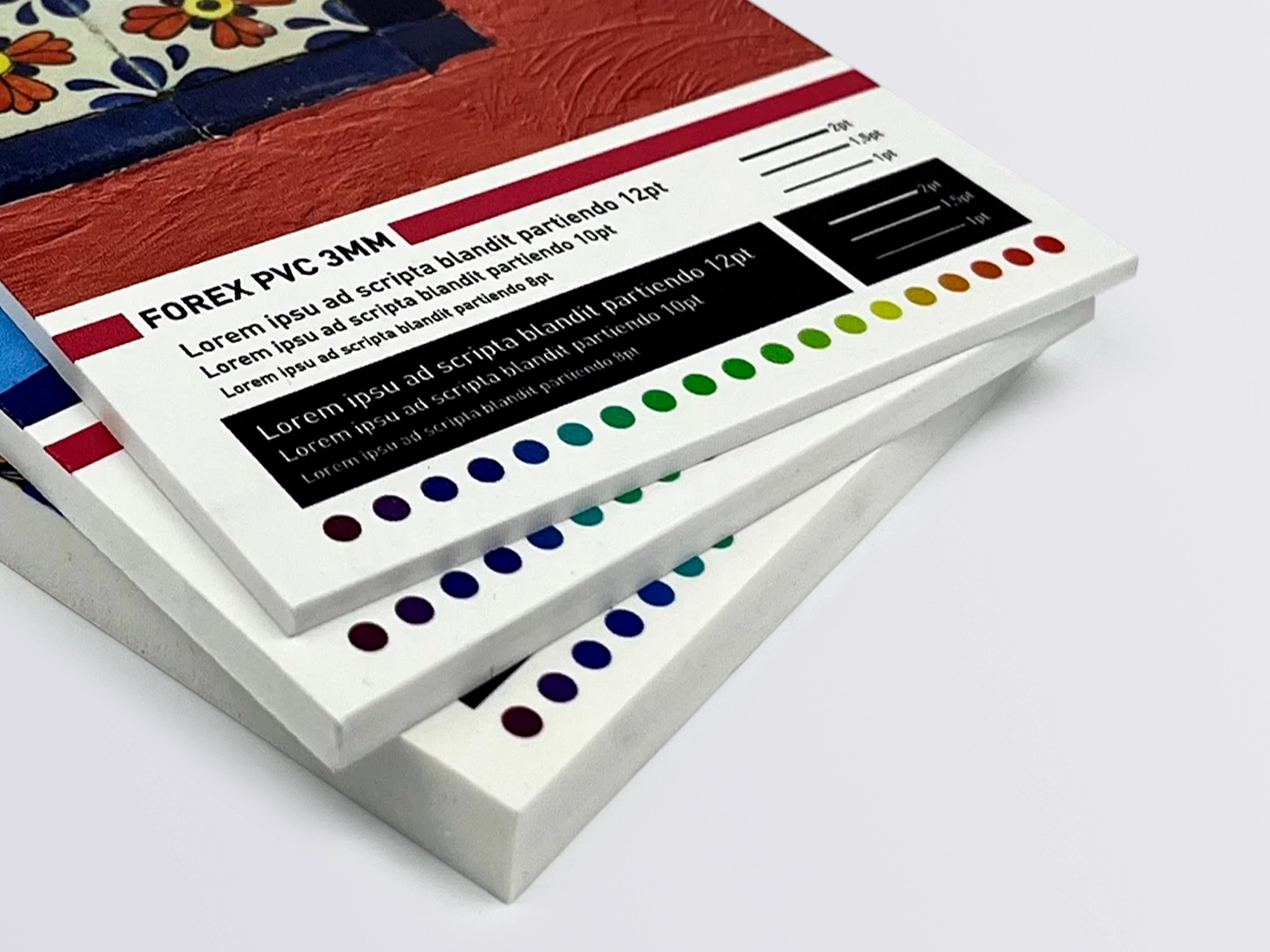 Detalle de Forex PVC espumado impreso con tintas UVI