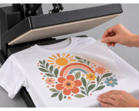 Aplicación rápida sobre camiseta con plancha térmica