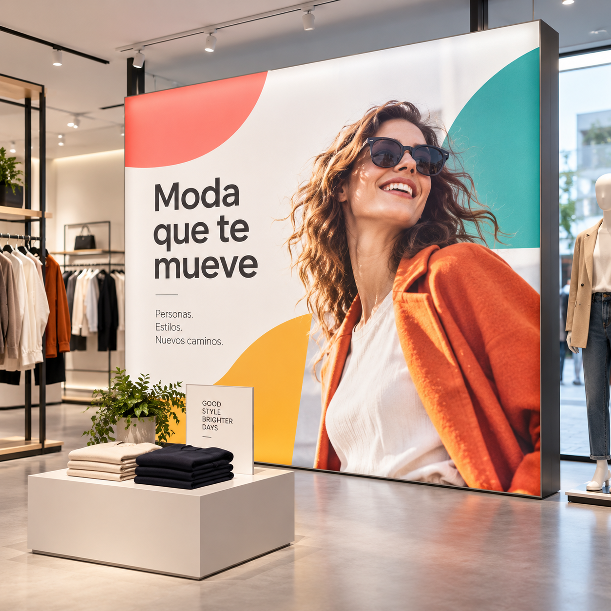 Expositor LED y pared textil para retail, tiendas y franquicias